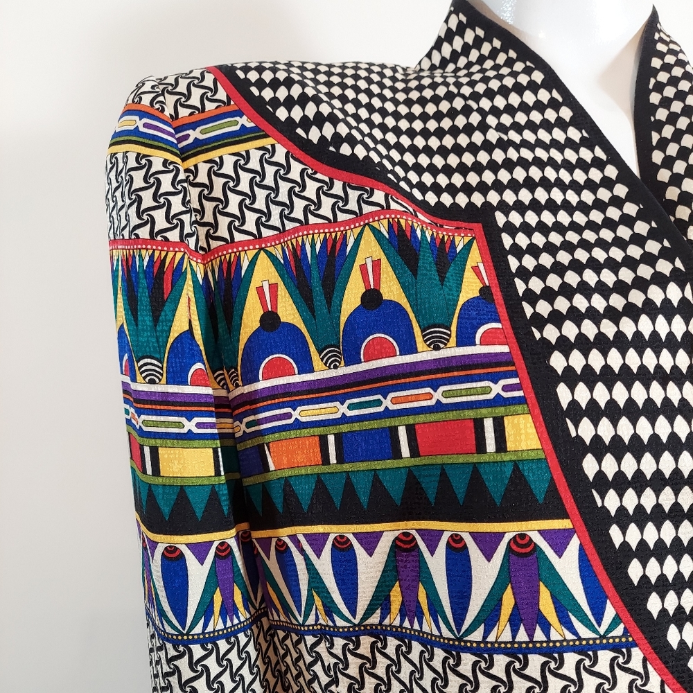 Vintage Adrianna Papell silk blazer jacket 80s